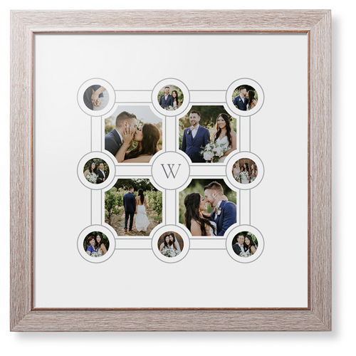Vintage Family Tree Framed Print, Rustic, Modern, White, White, Single piece, 16x16, White