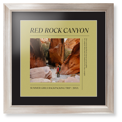 Editorial Snap Framed Print, Metallic, Modern, White, Black, Single piece, 16x16, Yellow, classic yellow