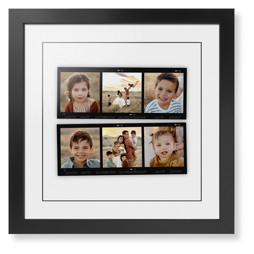 Favorite Film Collage Framed Print, Black, Contemporary, Black, White, Single piece, 16x16, White, white