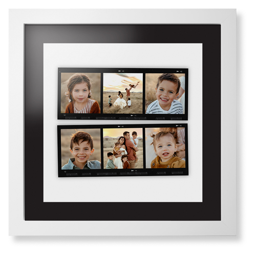 Favorite Film Collage Framed Print, White, Contemporary, Black, Black, Single piece, 16x16, White