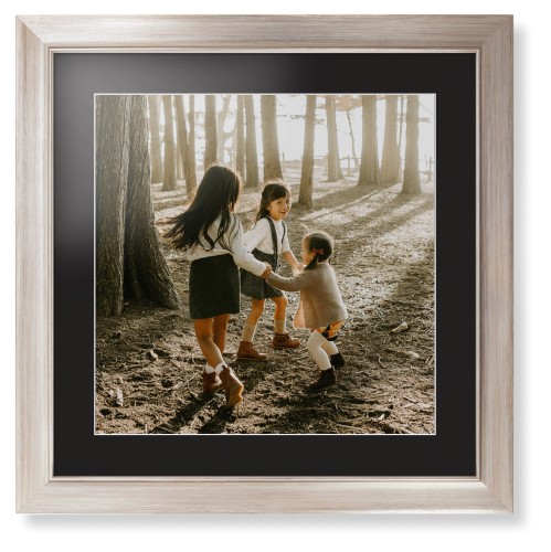 Photo Gallery Framed Print, Metallic, Modern, White, Black, Single piece, 16x16, Multicolor