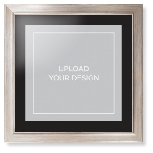 Upload Your Own Design Framed Print, Metallic, Modern, Black, Black, Single piece, 16x16, Multicolor