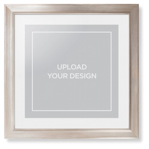 Upload Your Own Design Framed Print, Metallic, Modern, White, White, Single piece, 16x16, Multicolor
