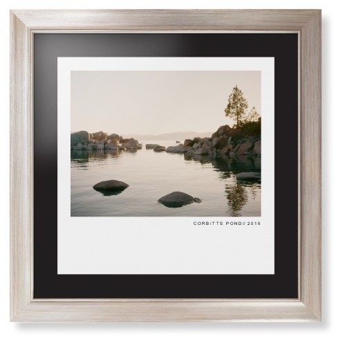 Modern Gallery Framed Print, Metallic, Modern, None, Black, Single piece, 16x16, White, white