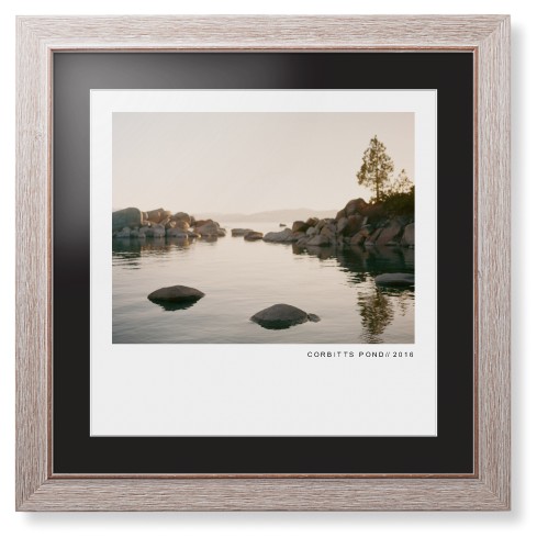 Modern Gallery Framed Print, Rustic, Modern, White, Black, Single piece, 16x16, White, white