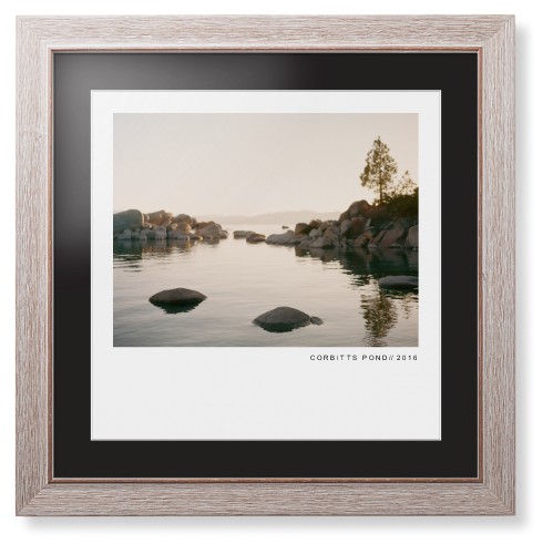 Modern Gallery Framed Print, Rustic, Modern, White, Black, Single piece, 16x16, White