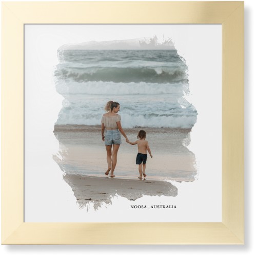 Brushed Moments Framed Print, Matte Gold, Contemporary, None, None, Single piece, 16x16, White, white