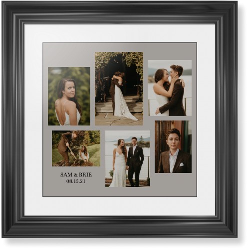 Gallery Collage of Six Framed Print, Black, Classic, Black, White, Single piece, 16x16, Multicolor, multi