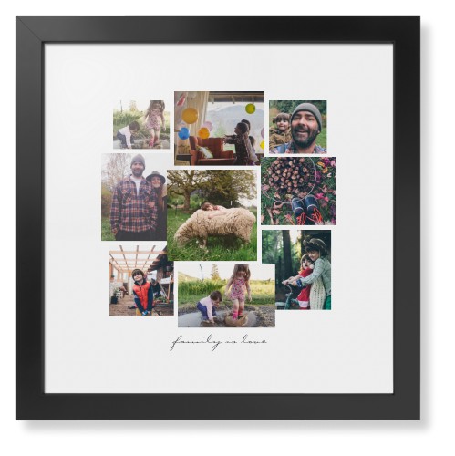 Gallery Collage of Nine Framed Print, Black, Contemporary, White, White, Single piece, 16x16, White