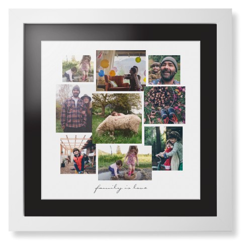 Gallery Collage of Nine Framed Print, White, Contemporary, White, Black, Single piece, 16x16, White, white