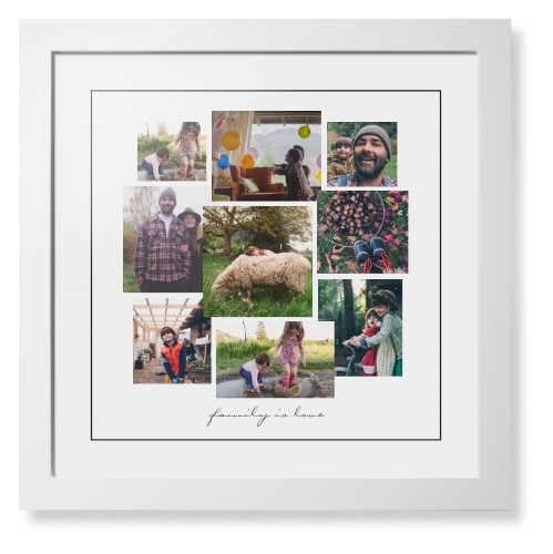 Gallery Collage of Nine Framed Print, White, Contemporary, Black, White, Single piece, 16x16, White