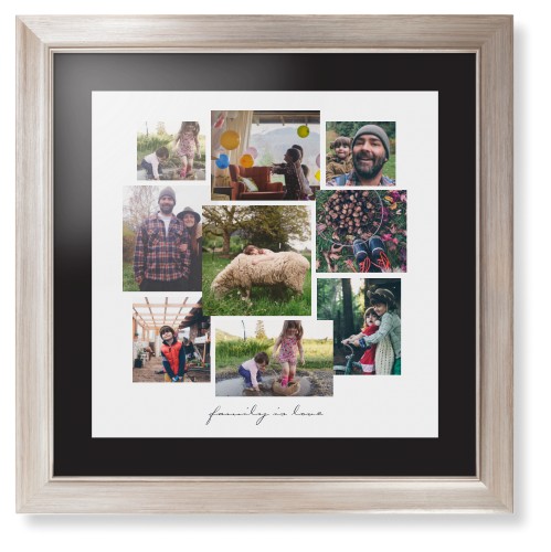 Gallery Collage of Nine Framed Print, Metallic, Modern, None, Black, Single piece, 16x16, White