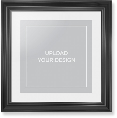 Upload Your Own Design Portrait Framed Print, Black, Classic, White, White, Single piece, 16x16, Multicolor