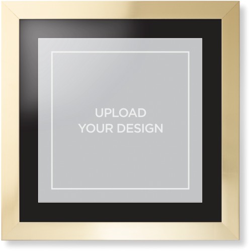 Upload Your Own Design Portrait Framed Print, Matte Gold, Contemporary, White, Black, Single piece, 16x16, Multicolor