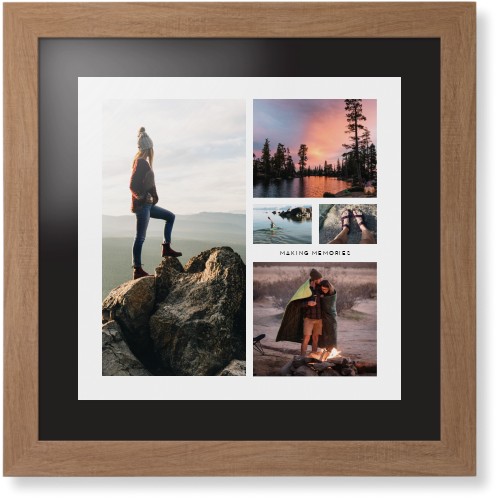 Hero Collage Framed Print, Natural, Contemporary, Black, Black, Single piece, 16x16, Multicolor
