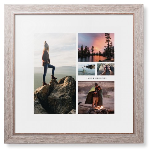 Hero Collage Framed Print, Rustic, Modern, White, White, Single piece, 16x16, Multicolor
