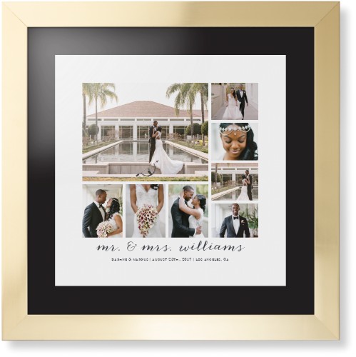 Clean Gallery Collage of Eight Framed Print, Matte Gold, Contemporary, None, Black, Single piece, 16x16, Multicolor, multi