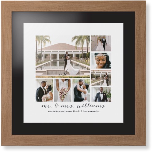 Clean Gallery Collage of Eight Framed Print, Natural, Contemporary, White, Black, Single piece, 16x16, Multicolor, multi