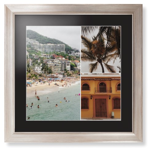 Gallery of Three Framed Print, Metallic, Modern, White, Black, Single piece, 16x16, Multicolor, multi