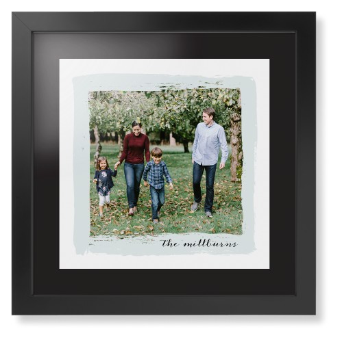 Brush Stroke Border Framed Print, Black, Contemporary, Black, Black, Single piece, 16x16, Gray, air