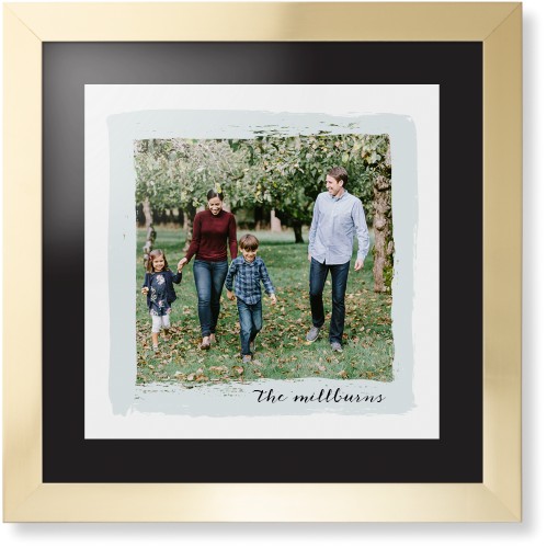 Brush Stroke Border Framed Print, Matte Gold, Contemporary, None, Black, Single piece, 16x16, Gray, air