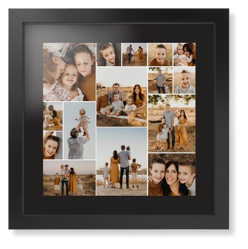 Gallery of Fifteen Framed Print, Black, Contemporary, Black, Black, Single piece, 16x16, Multicolor
