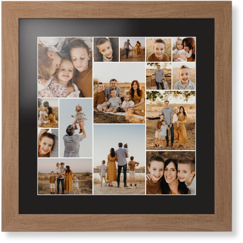 Gallery of Fifteen Framed Print, Natural, Contemporary, White, Black, Single piece, 16x16, Multicolor, multi