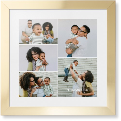 Gallery of Five Portrait Framed Print, Matte Gold, Contemporary, White, White, Single piece, 16x16, Multicolor, multi