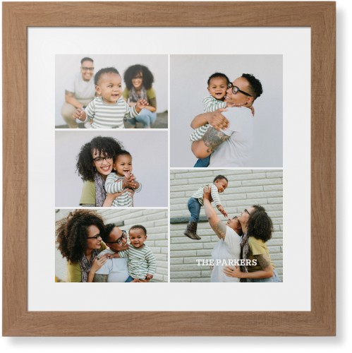 Gallery of Five Portrait Framed Print, Natural, Contemporary, None, White, Single piece, 16x16, Multicolor