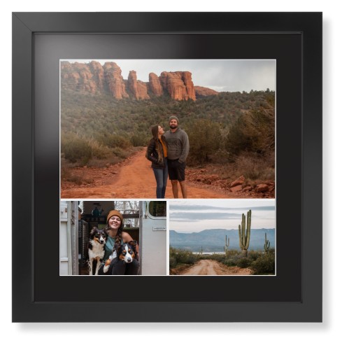 Gallery of Three Portrait Framed Print, Black, Contemporary, White, Black, Single piece, 16x16, Multicolor, multi