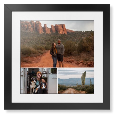 Gallery of Three Portrait Framed Print, Black, Contemporary, Black, White, Single piece, 16x16, Multicolor