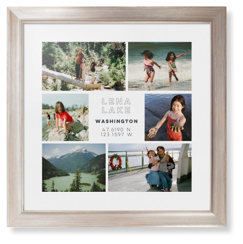 Modern Adventure Gallery Of Six Framed Print, Metallic, Modern, None, White, Single piece, 16x16, Multicolor, multi