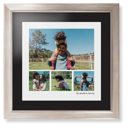 Modern Hero Gallery Of Four Portrait Framed Print, Metallic, Modern, None, Black, Single piece, 16x16, Multicolor