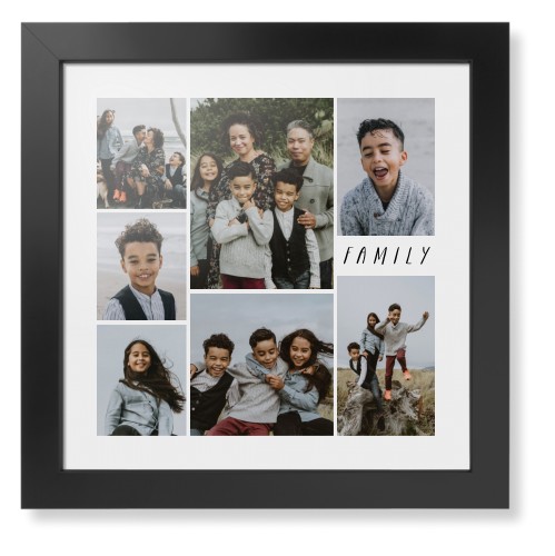 Rustic Picture Gallery Collage Of Seven Framed Print, Black, Contemporary, None, None, Single piece, 16x16, Multicolor, multi