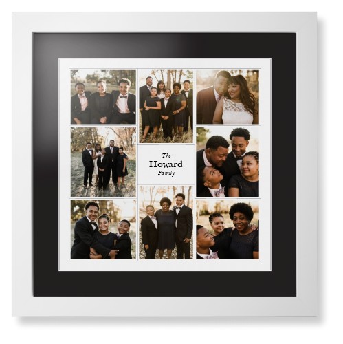 Modern Family Collage Framed Print, White, Contemporary, White, Black, Single piece, 16x16, White, white