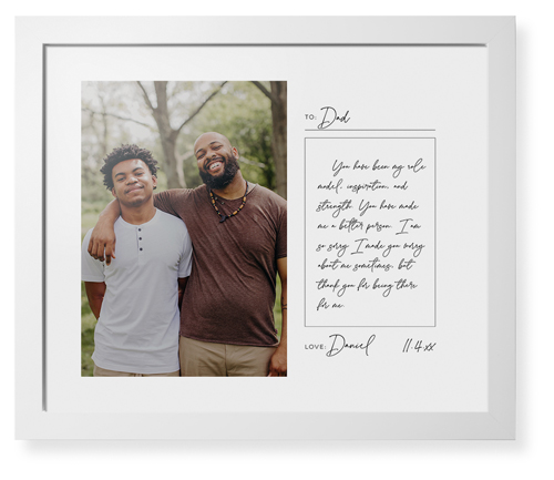 Handwritten Letter Framed Print, White, Contemporary, White, White, Single piece, 16x20, White, white