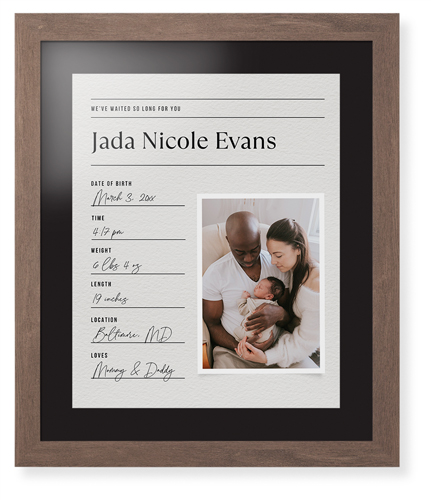 Journal Entry Framed Print, Walnut, Contemporary, None, Black, Single piece, 16x20, White