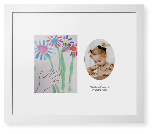 Oval Vignette Framed Print, White, Contemporary, White, White, Single piece, 16x20, White, white