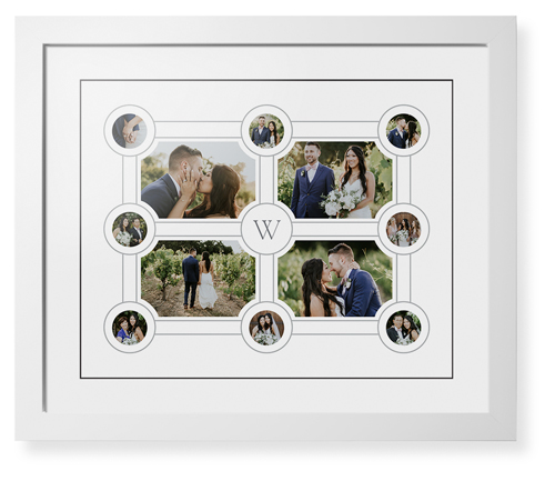 Vintage Family Tree Framed Print, White, Contemporary, Black, White, Single piece, 16x20, White, white