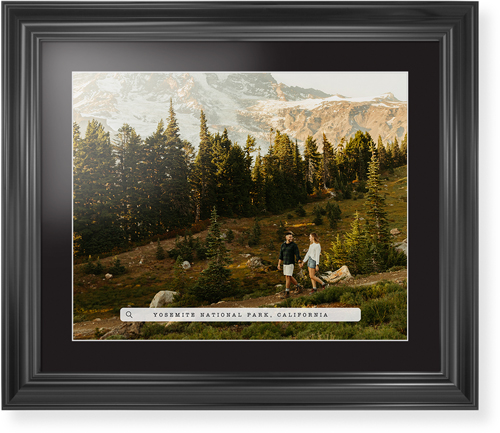 Travel Banner Framed Print, Black, Classic, White, Black, Single piece, 16x20, White, white