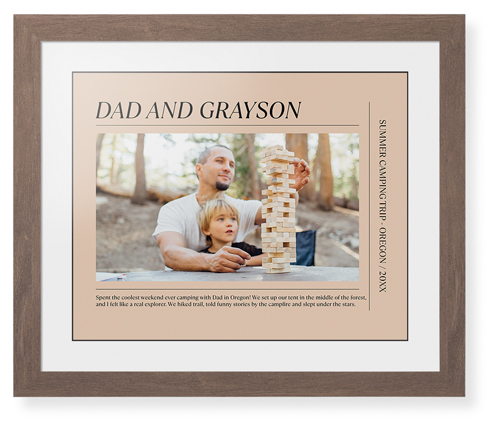 Editorial Snapshot Framed Print, Walnut, Contemporary, Black, White, Single piece, 16x20, Beige