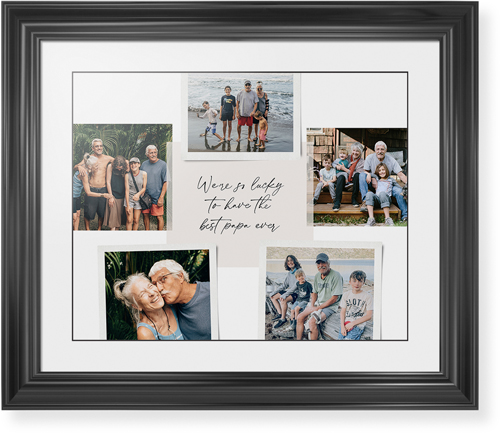 Handwritten Note Collage Framed Print, Black, Classic, Black, White, Single piece, 16x20, White, white