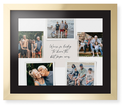 Handwritten Note Collage Framed Print, Matte Gold, Contemporary, Black, Black, Single piece, 16x20, White, white