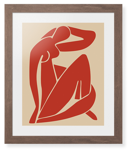 Women Figure Framed Print, Walnut, Contemporary, None, White, Single piece, 16x20, Multicolor