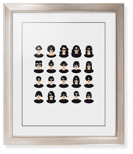 Modern Girls Framed Print, Metallic, Modern, Black, White, Single piece, 16x20, Multicolor