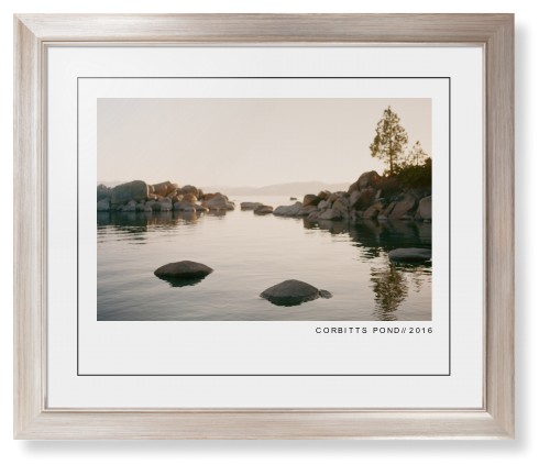 Modern Gallery Framed Print, Metallic, Modern, Black, White, Single piece, 16x20, White, white