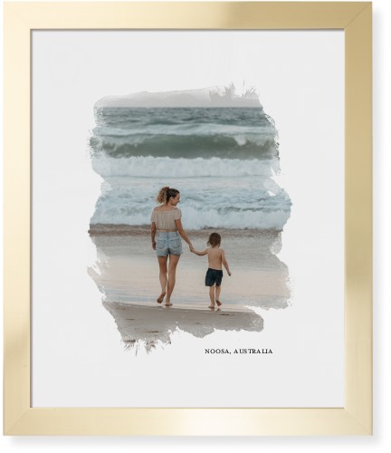 Brushed Moments Framed Print, Matte Gold, Contemporary, None, White, Single piece, 16x20, White, white