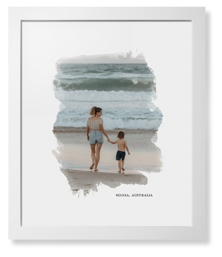 Brushed Moments Framed Print, White, Contemporary, White, White, Single piece, 16x20, White, white