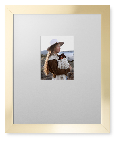 Offset Rectangle Portrait Deluxe Mat Framed Print, Matte Gold, Contemporary, White, Single piece, 16x20, Multicolor