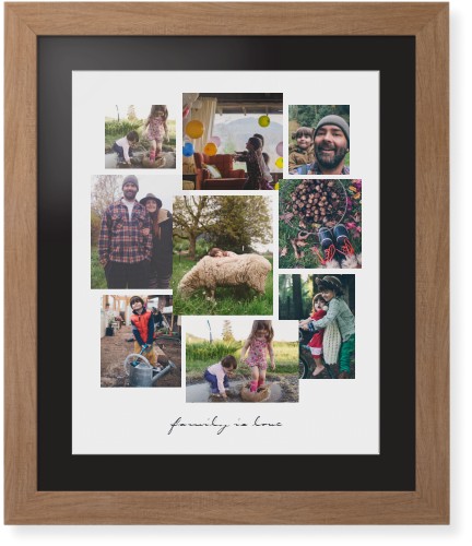 Gallery Collage of Nine Framed Print, Natural, Contemporary, White, Black, Single piece, 16x20, White, white